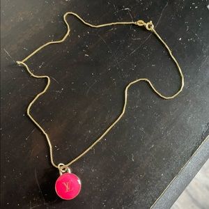 Authentic LV hot pink necklace